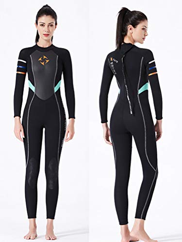 YuanDian Mujer 3mm Trajes De Neopreno Buceo Mono Stretch Espesar Cálido Submarinismo Traje De Buzo Una Pieza Surf Natacion Triathlon Snorkel Deportes Acuáticos Mono Ropa Buceo Negro S