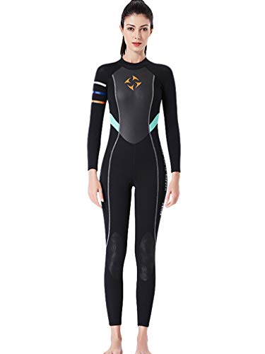YuanDian Mujer 3mm Trajes De Neopreno Buceo Mono Stretch Espesar Cálido Submarinismo Traje De Buzo Una Pieza Surf Natacion Triathlon Snorkel Deportes Acuáticos Mono Ropa Buceo Negro S