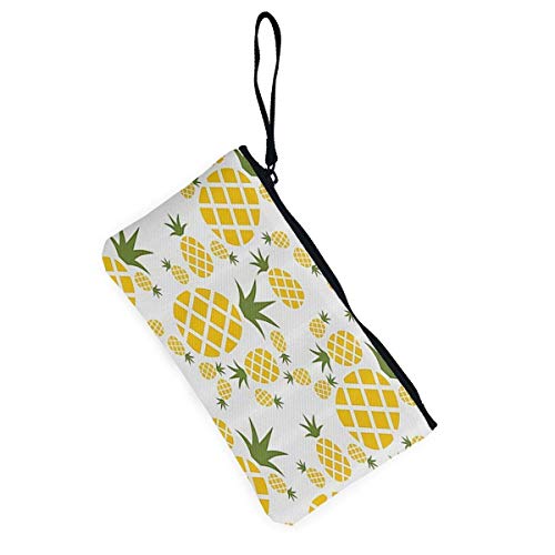 Yuanmeiju Monedero Unisex, Bolsos para Monedas, Pictograma de piña Monedero Decorativo de Lona para Mujer Monedero pequeño para Cambio Monedero-Tarjetero Cartera para teléfono Bolsa de Almacenamiento