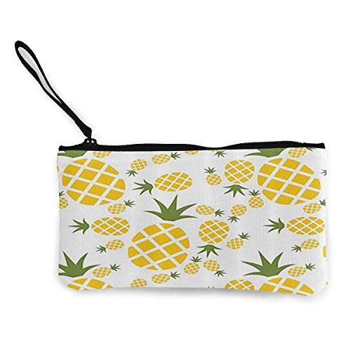 Yuanmeiju Monedero Unisex, Bolsos para Monedas, Pictograma de piña Monedero Decorativo de Lona para Mujer Monedero pequeño para Cambio Monedero-Tarjetero Cartera para teléfono Bolsa de Almacenamiento