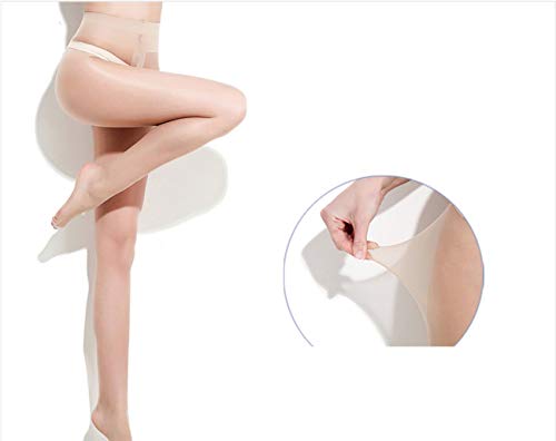 Yulaixuan pantimedias para mujer 4 pares de longitud completa Reforzada T entrepierna patas 15 Denier medias transparentes (4 color de piel)
