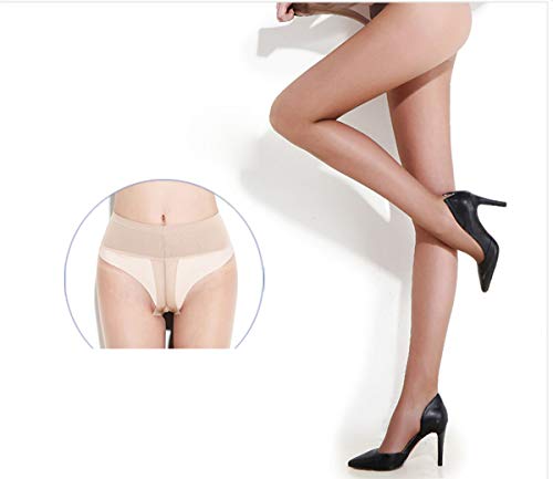 Yulaixuan pantimedias para mujer 4 pares de longitud completa Reforzada T entrepierna patas 15 Denier medias transparentes (4 color de piel)