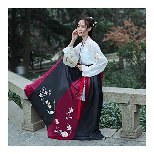 YUNGYE Vestido Hanfu, Camisa De Estilo Tradicional Chino Bordado Grande De Manga For La Mujer, Vestuario De Época De Cosplay De Hadas De Sexo Femenino De La Falda Estilo Antiguo Estudiante