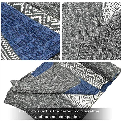 Yuson Girl Bufanda Punto Hombre Mujer la Tela Escocesa Cozy Lana Abrigo Del Mantón Cuello Bufanda Regalos Para Hombre Mujer (Azul)