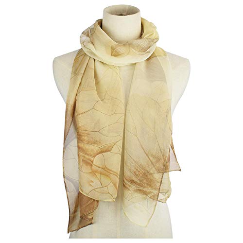 Yuson Girl Bufanda Seda Mujer Chal Gasa Pañuelo de Seda Elegante Multicolor Mantón Ultraligero Transpirable Chifon Silk Scarf 160 * 50cm