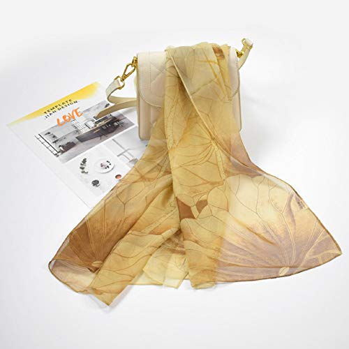 Yuson Girl Bufanda Seda Mujer Chal Gasa Pañuelo de Seda Elegante Multicolor Mantón Ultraligero Transpirable Chifon Silk Scarf 160 * 50cm