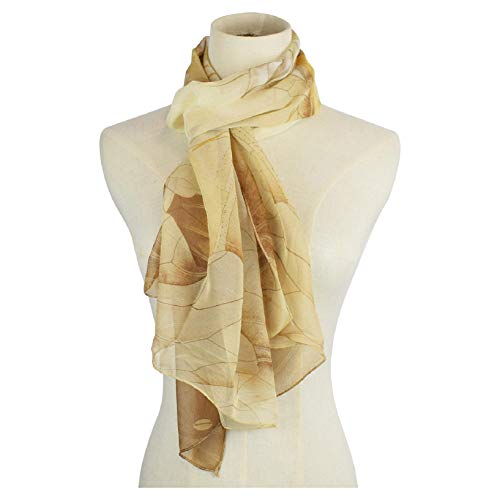 Yuson Girl Bufanda Seda Mujer Chal Gasa Pañuelo de Seda Elegante Multicolor Mantón Ultraligero Transpirable Chifon Silk Scarf 160 * 50cm
