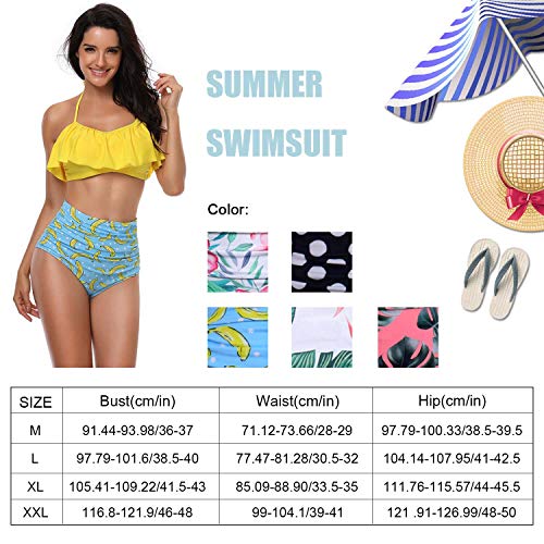 Yuson Girl Mujer Conjunto De Frill Bikini Tiras Talle Alto Tallas Grandes Sexy Traje De BaƱo Cuello Halter Vintage Vientre Plano con Volantes Top Bikini Push Up Flores Braga Triangulo Alta Yuson Girl Mujer Conjunto De Frill Bikini Tiras Talle Alto Tallas Grandes Sexy Traje De BaƱo Cuello Halter Vintage Vientre Plano con Volantes Top Bikini Push Up Flores Braga Triangulo Alta