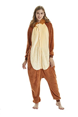 Yuson Girl Pijamas de Unicornio Pijamas de UnaPieza Adulto Pijamas Unisexo Adulto Traje Disfraz Adulto Animal Pyjamas (S:147cm-157cm, León)