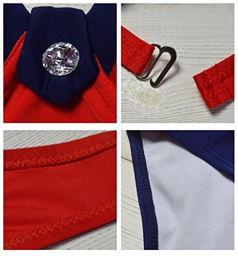 Yuson Girl Tops de Bikini Mujer Push-up Trajes de baño Dos Piezas Sexy Bikini Sets Mujer Ropa de baño (ES38, Style1:Rojo)