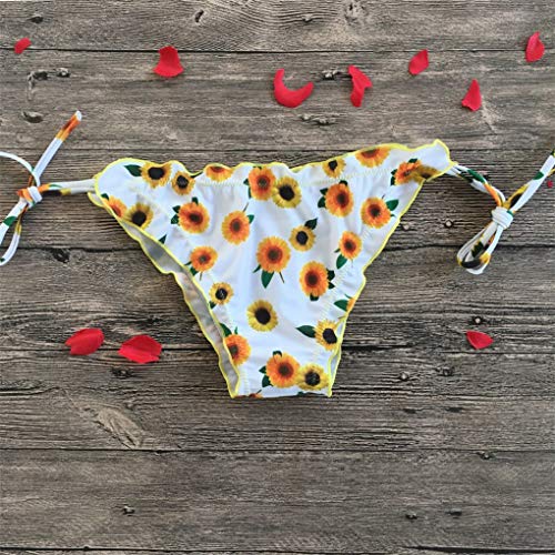 Yutdeng Conjuntos de Bikinis para Mujer Clásico Sexy Ajustable Bikini Triángulo Bañador Push Up Bikini Traje de baño de Tanga de Cintura Baja 2 Piezas Verano