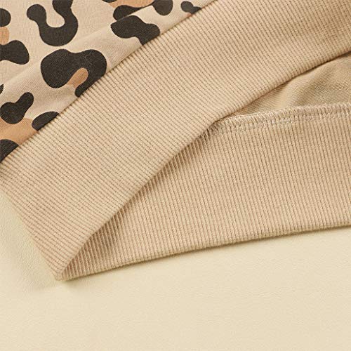 YWLINK Camiseta De Manga Larga NiñOs Y NiñAs OtoñO E Invierno Estampado De Leopardo Camisa De Fondo Sudaderas De Deporte Jersey Cardigan SuéTer Moda Casual CóModo Arriba Tops(Amarillo,4-5 años/110)