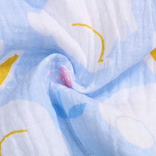 YWLINK ReciéN Nacido NiñO NiñAs Mono Corto De Manga Corta con Estampado De Dibujos Animados Kimono De Gasa Pijama Mameluco CóModo Bautismo Primer Regalo CumpleañOs Ropa(Azul Claro,12-18 meses/80)