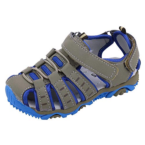 YWLINK Sandalias Deportivas NiñOs Zapatos para NiñOs Punta Cerrada Verano Playa Sandalias Zapatos,Zapatillas Antideslizante Fondo Blando Casuales(Gris,22EU)