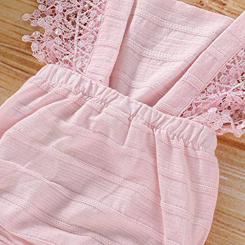 YWLINK Sin Mangas ReciéN Nacido Bebé NiñA NiñO SóLido Encaje Arco Mameluco Ropa Trajes Blanco, Amarillo, Azul, Rosa 0-18 Meses Bautismo De NiñOs Regalo De CumpleañOs