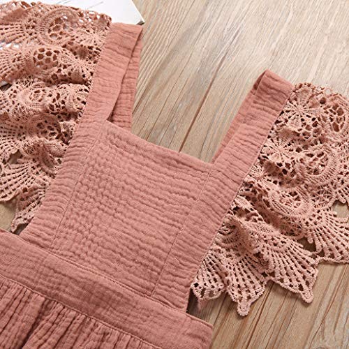 YWLINK Verano Mezcla De AlgodóN Ropa Infantil del Vestido De La Princesa del SóLido Sin Mangas del CordóN De La NiñA Infantil del Bebé Princesa Fiesta Princesa Fiesta Ropa Casual 6 Meses A 3 AñOs