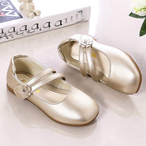 YWLINK Zapatos para NiñOs,NiñAs De Los NiñOs Flores Dulces Zapatos PequeñOs Zapatos De Princesa Zapatos Solos Zapatos Frescos Zapatos De Princesa Zapatos De Baile(Oro,36EU)