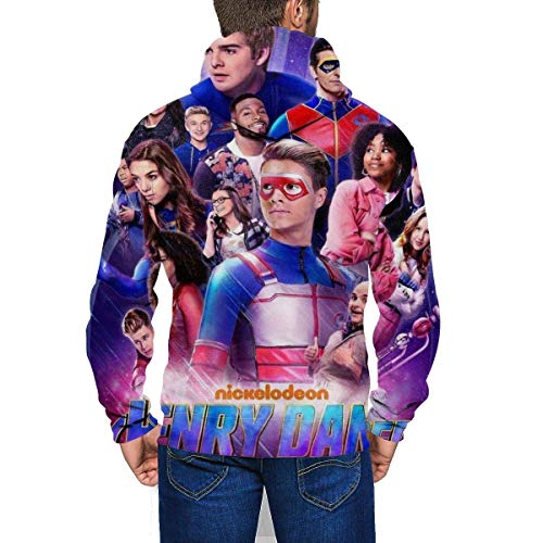 YYdg Dan-Ger Hen-ry Sudaderas con Capucha y Cremallera Sudadera con Capucha Hombre 's Cozy Boy Tops Negro