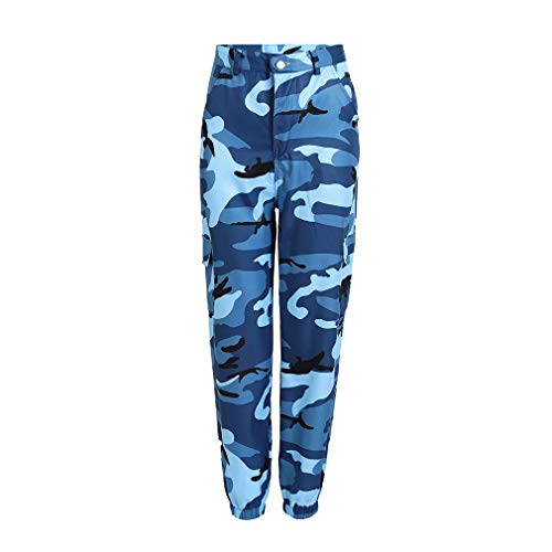 Yying Pantalones Camuflaje Joggers Sueltos Mujeres Army Harem Camo Pantalones Streetwear Punk Cargo Pantalones Mujeres Capris Pantalones