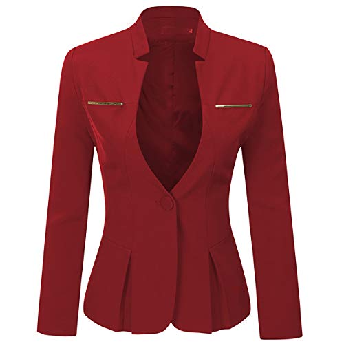 YYNUDA Traje de mujer de 2 piezas de ajuste delgado de un botón chaqueta chaqueta de trabajo de oficina pantalones trajes de falda trajes