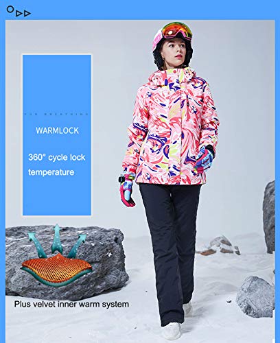 YZT QUEEN Traje De Esquí para Mujer, Traje De Esquí Cálido De Invierno, Chaqueta Y Pantalones Impermeables A Prueba De Viento, Traje De Esquí para Deportes Al Aire Libre para Mujer,A Blue,M