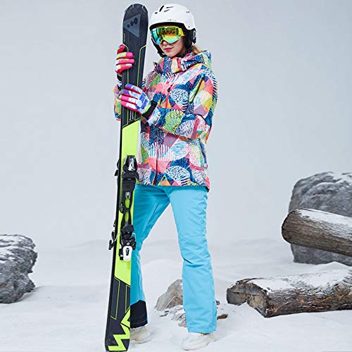 YZT QUEEN Traje De Esquí para Mujer, Traje De Esquí Cálido De Invierno, Chaqueta Y Pantalones Impermeables A Prueba De Viento, Traje De Esquí para Deportes Al Aire Libre para Mujer,A Blue,M