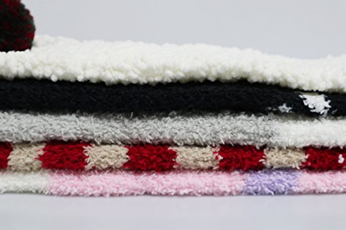 Z-Chen Pack de 5 pares de calcetines para dormir Mujer Térmicos Invierno, Set 1