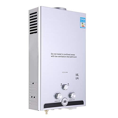 Z ZELUS 10L Calentador de Agua LPG Calentador de Agua Instantáneo 20KW Calentador de Agua de Gas Licuado de Petróleo sin Tanque (10L)