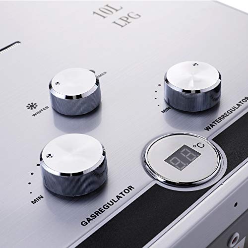 Z ZELUS 10L Calentador de Agua LPG Calentador de Agua Instantáneo 20KW Calentador de Agua de Gas Licuado de Petróleo sin Tanque (10L)