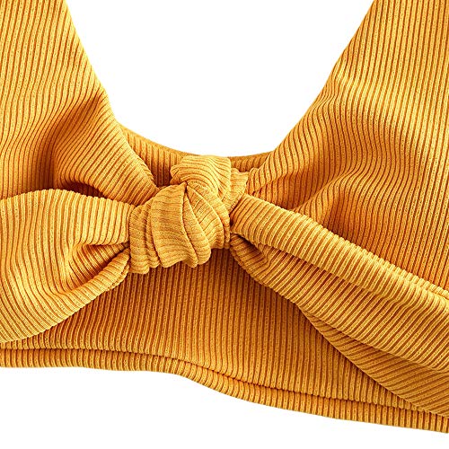 ZAFUL Conjunto de bikini brasileño acolchado para mujer amarillo-1 M