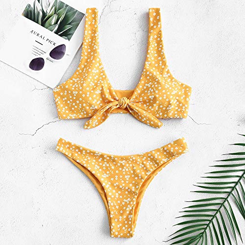 ZAFUL Conjunto de bikini brasileño acolchado para mujer amarillo-2 M