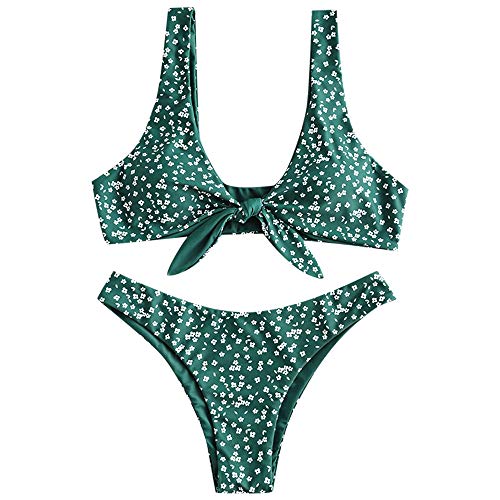 ZAFUL Conjunto de bikini brasileño acolchado para mujer verde-2 M