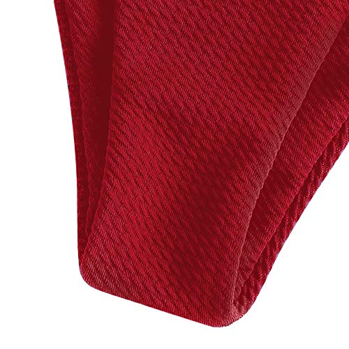Zaful - Conjunto de bikini con tirantes, acolchado y texturizado para mujer rojo L