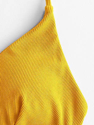 ZAFUL - Conjunto de bikini para mujer con tirantes de espaguetis amarillo S