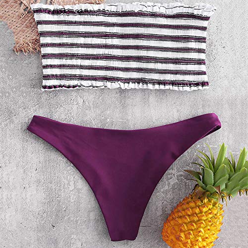 ZAFUL Traje de Baño Bikini Bandeau con Relleno a Rayas Mujer 2019 Verano