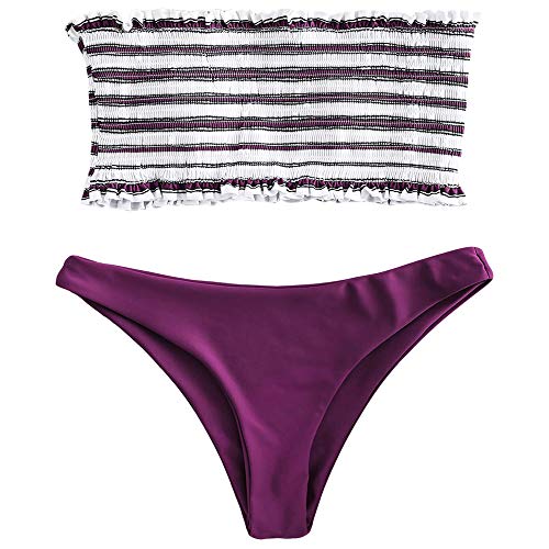 ZAFUL Traje de Baño Bikini Bandeau con Relleno a Rayas Mujer 2019 Verano