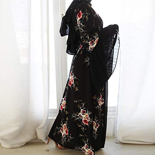 ZAJ para Vestido Árabe Mujer Arabe Saudita Abaya Kimono Cardigan Hijab Muslim Dress Ropa Islámica Vestido musulmán 1pcs (Color : Blue Cardigan, tamaño : Small)