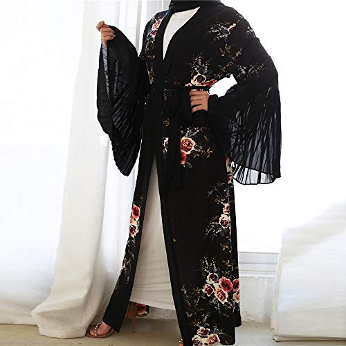 ZAJ para Vestido Árabe Mujer Arabe Saudita Abaya Kimono Cardigan Hijab Muslim Dress Ropa Islámica Vestido musulmán 1pcs (Color : Blue Cardigan, tamaño : Small)