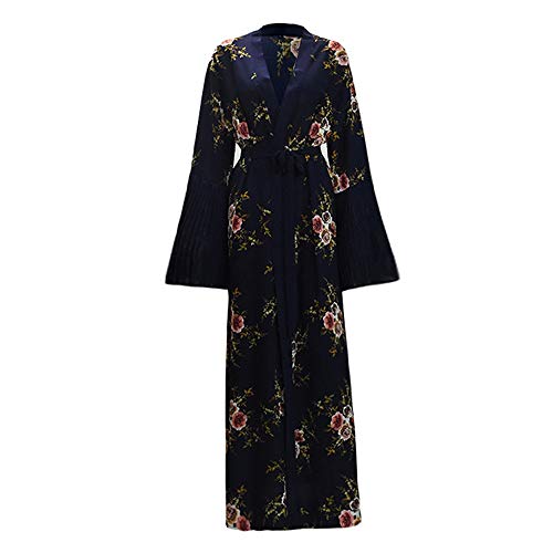 ZAJ para Vestido Árabe Mujer Arabe Saudita Abaya Kimono Cardigan Hijab Muslim Dress Ropa Islámica Vestido musulmán 1pcs (Color : Blue Cardigan, tamaño : Small)
