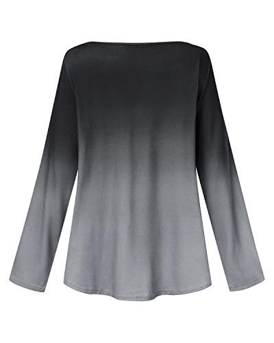 ZANZEA Mujer Camisetas Mangas Largas Talla Grande Cuello Redondo Jersey Estampado Floral Túnica Tops Blusa W-Flores 10 L