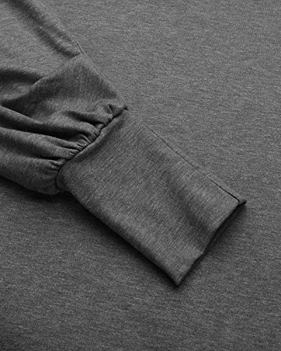 ZANZEA Mujer Jersey de Punto Largos Cuello V Manga Larga Otoño Vestidos Sudadera Casual Tallas Grandes Suéter Suelta Gris Oscuro 3XL