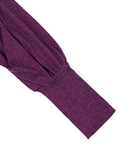 ZANZEA Mujer Jersey de Punto Largos Cuello V Manga Larga Otoño Vestidos Sudadera Casual Tallas Grandes Suéter Suelta Violeta S