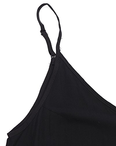 ZANZEA Mujeres Cuello V Sin Mangas Casual Elegante Punto Vestido Suelto Largo Playa Verano Negro EU 44