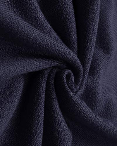 ZANZEA Mujeres Sudaderas Cuello Alto Batwing Manga Larga Irregular Baggy Túnica Blusa Pullover Tops Jersey X-Azul Marino Cuello Alto S