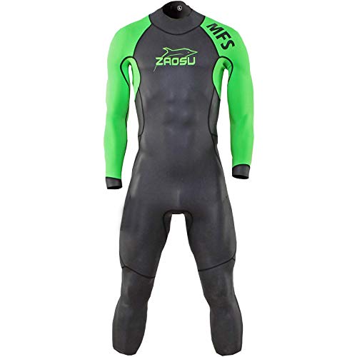 ZAOSU MFS - Traje de neopreno multifunción para triatlón, color verde neón, talla M