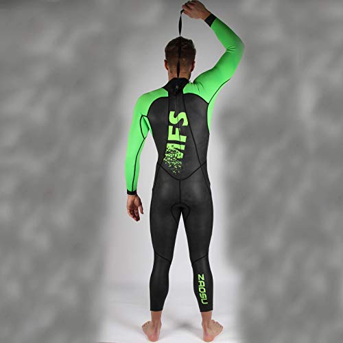 ZAOSU MFS - Traje de neopreno multifunción para triatlón, color verde neón, talla M