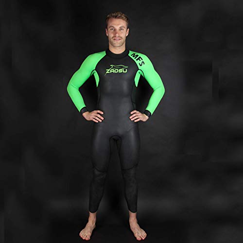 ZAOSU MFS - Traje de neopreno multifunción para triatlón, color verde neón, talla M
