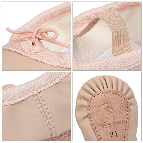 Zapatillas de Danza Cuero Zapatos de Ballet y Gimnasia Baile para Niña y Mujer Beige 40