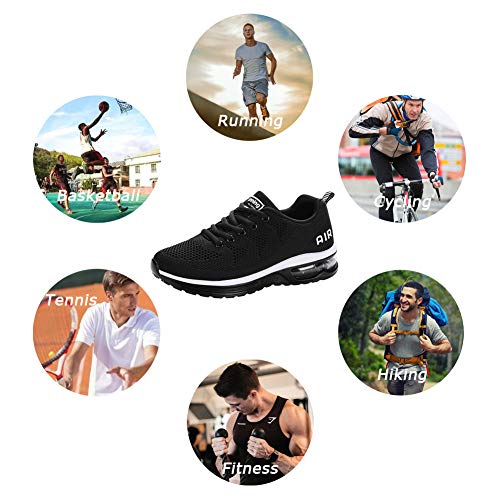 Zapatillas de Deporte Hombre Mujer Running Bambas Ligero Zapatos para Correr Respirable Calzado Deportivo Andar Crossfit Sneakers Gimnasio Moda Casuales Fitness Outdoor Blackwhite01 39