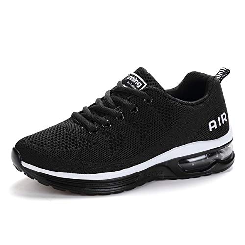 Zapatillas de Deporte Hombre Mujer Running Bambas Ligero Zapatos para Correr Respirable Calzado Deportivo Andar Crossfit Sneakers Gimnasio Moda Casuales Fitness Outdoor Blackwhite01 39
